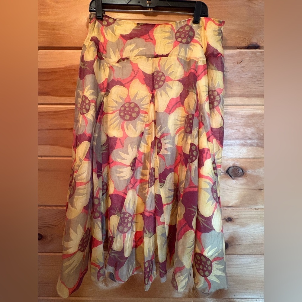 Nic & Zoe 12 SUNFLOWER Skirt Lightweight Tencel Blend Lined - Picture 2 of 9